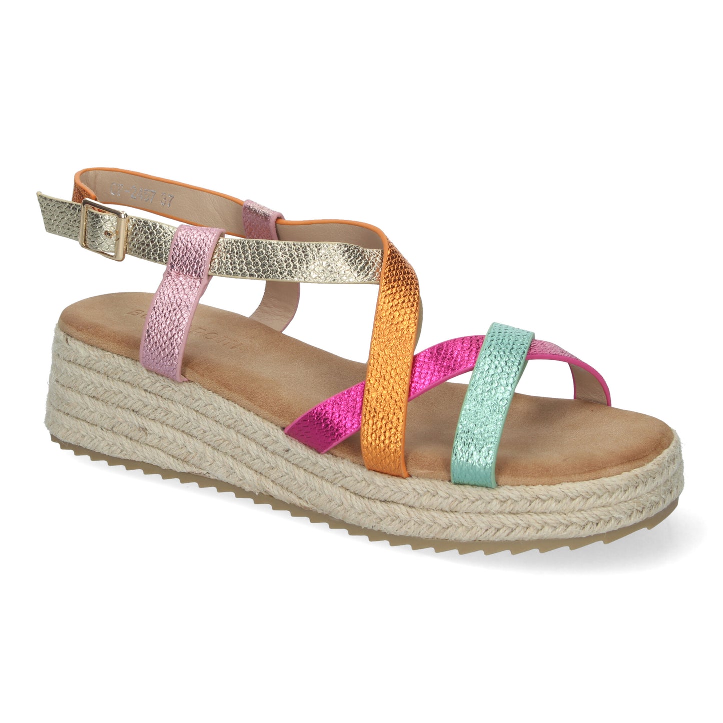 Sandalias de Planas para Mujer Elegantes y Cómodas con Detalles Entrecruzados Cierre de Hebilla Perfectas para Primavera-Verano Multicolor