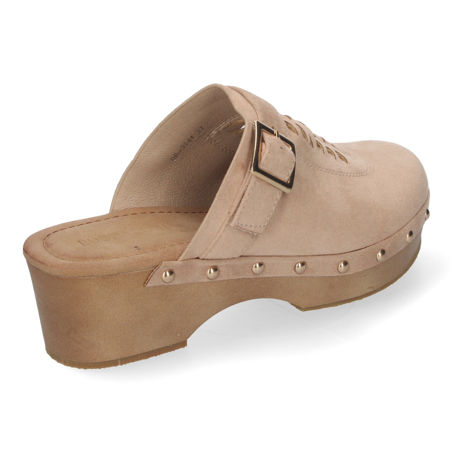 Zueco de Tacón para Mujer Cómodos y Elegantes Detalles de Tachuelas Pala Calada y Talón Abierto.