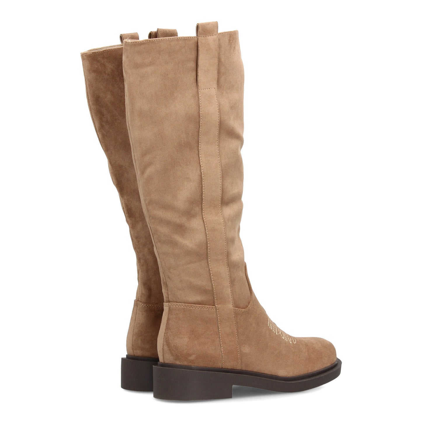 Botas de Caña Alta en Tono Camel con Suela Lisa