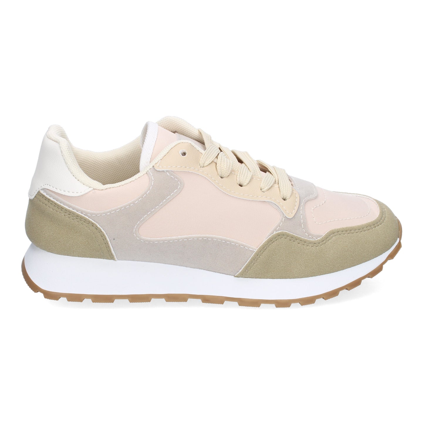 Zapatillas Deportivas Casual Beige de Mujer con Cordones