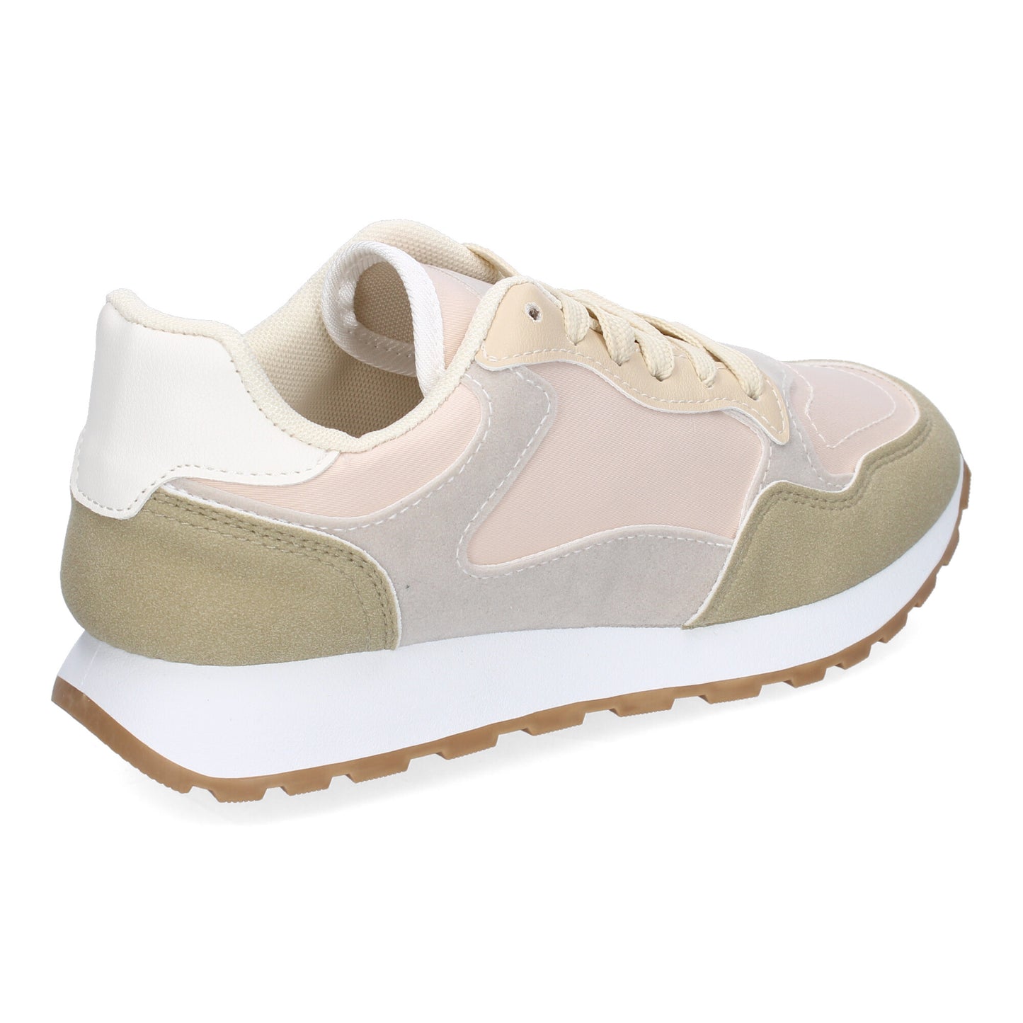 Zapatillas Deportivas Casual Beige de Mujer con Cordones