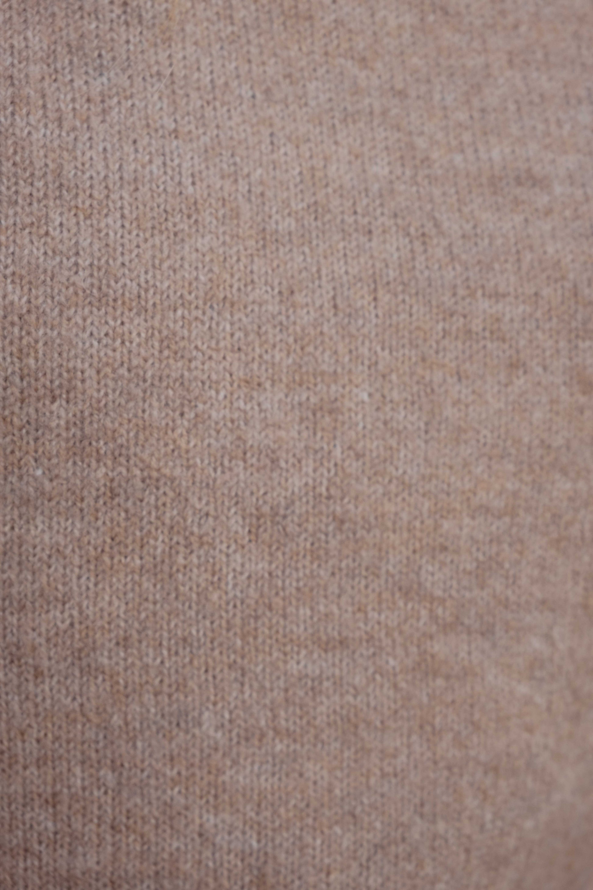 Jersey punto beige cuello redondo mujer básico