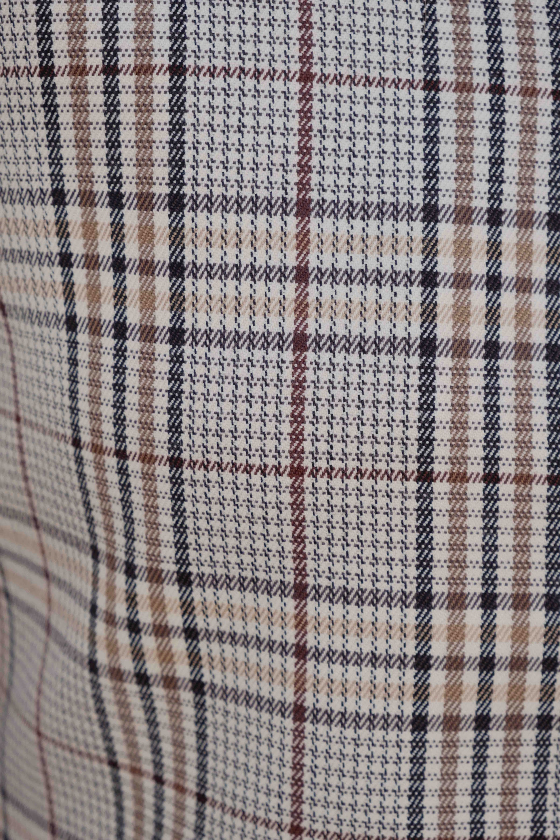 Pantalón pinzas cuadros mujer tiro alto pernera ancha