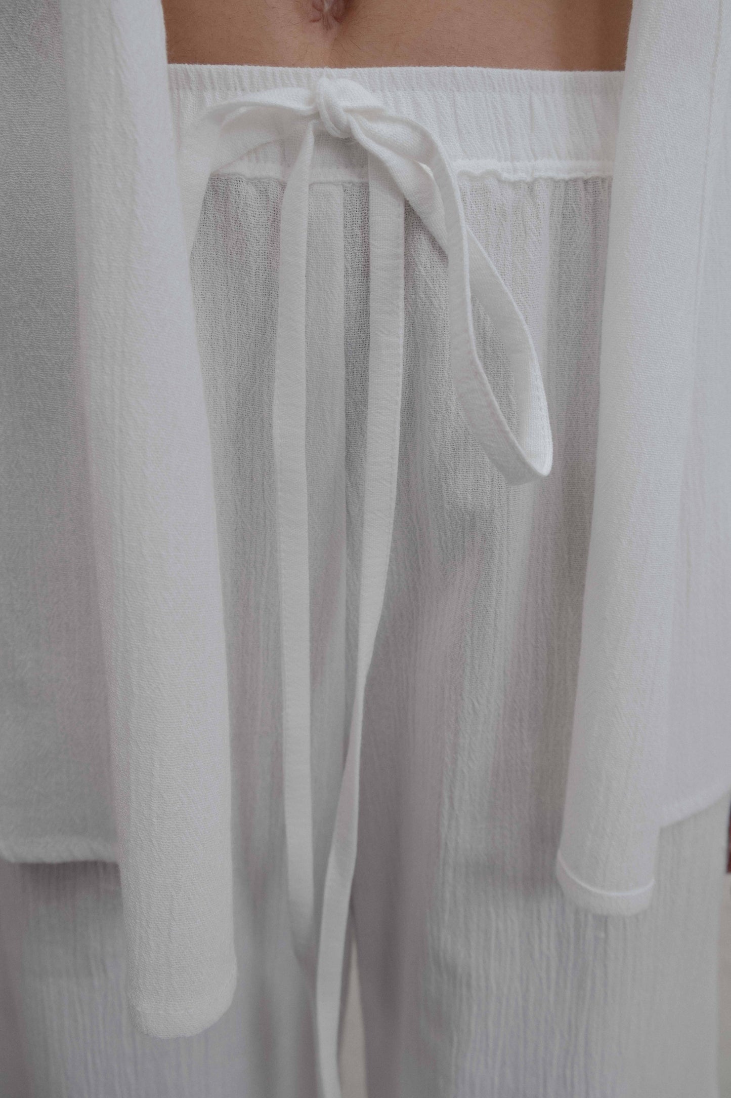 Pantalón fluido de algodón con aberturas laterales para mujer