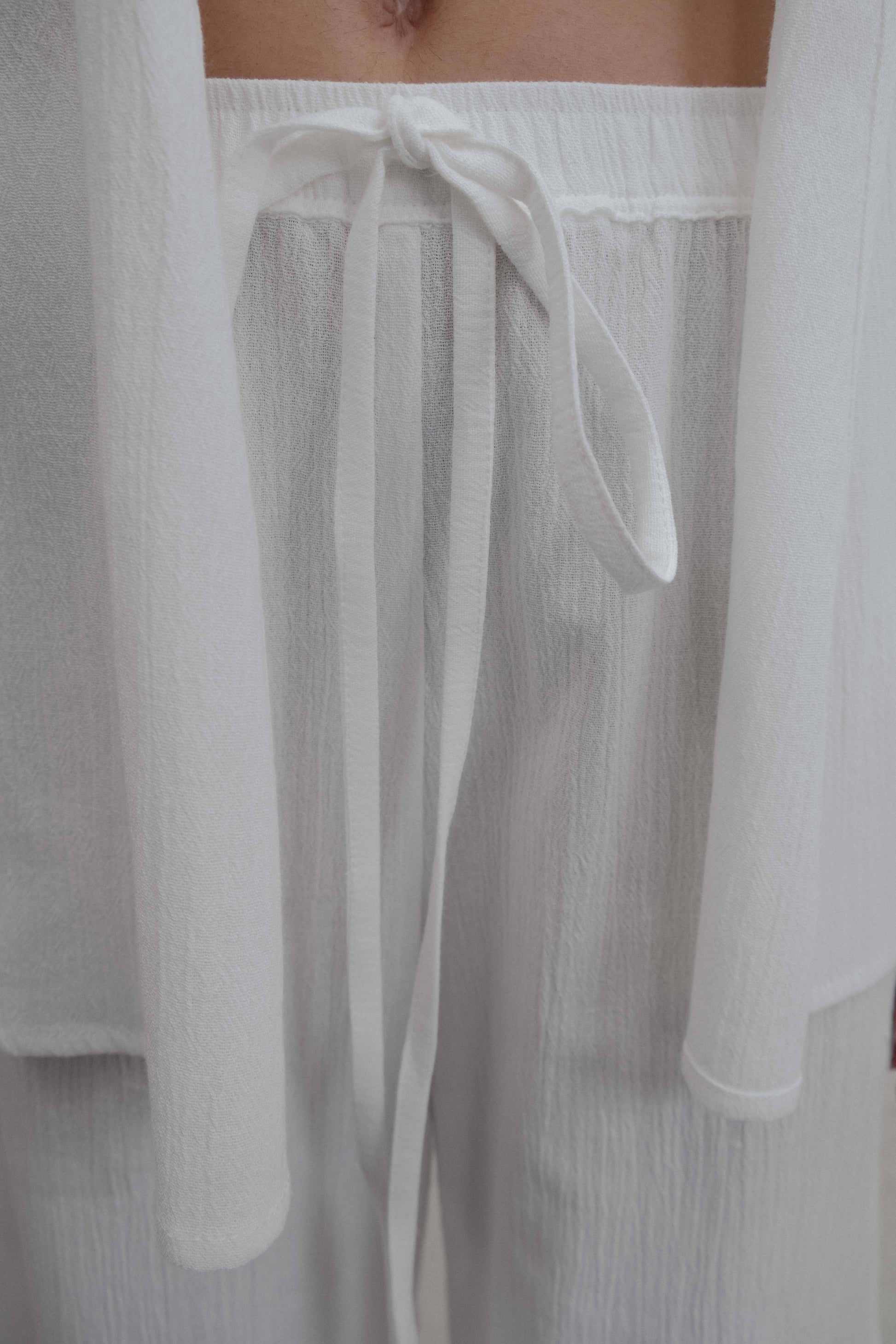 Pantalón fluido de algodón con aberturas laterales para mujer