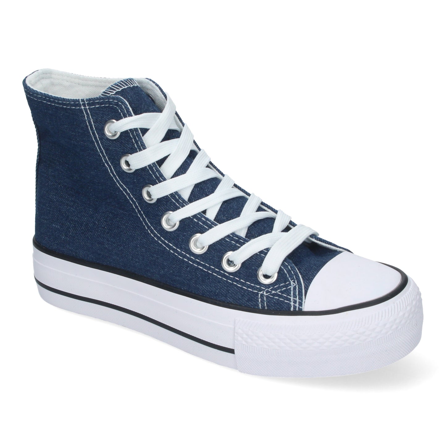 Zapatilla Abotinada, botas tenis de Mujer Cómoda con Material de Lona Estilo Bamba Casual y Cierre de Cordones