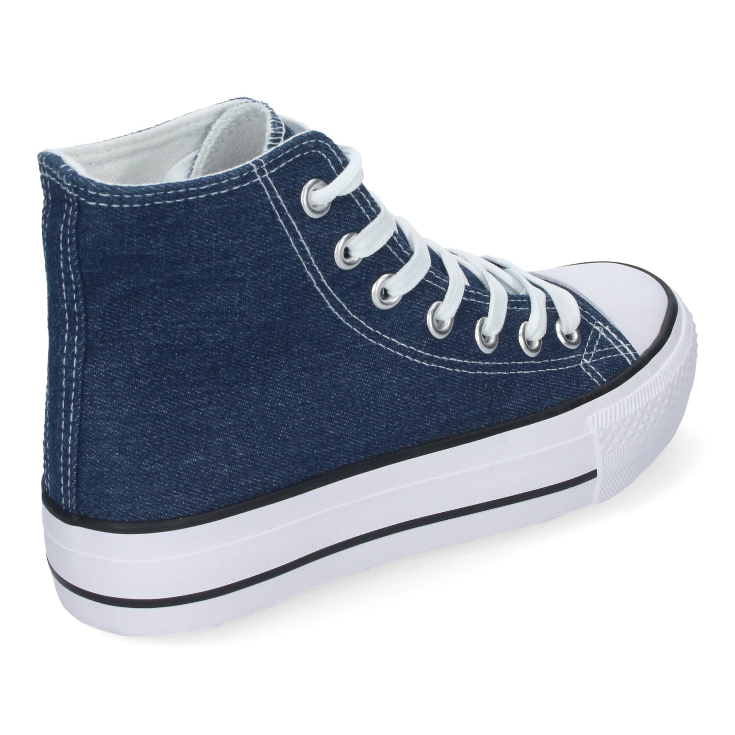 Zapatilla Abotinada, botas tenis de Mujer Cómoda con Material de Lona Estilo Bamba Casual y Cierre de Cordones