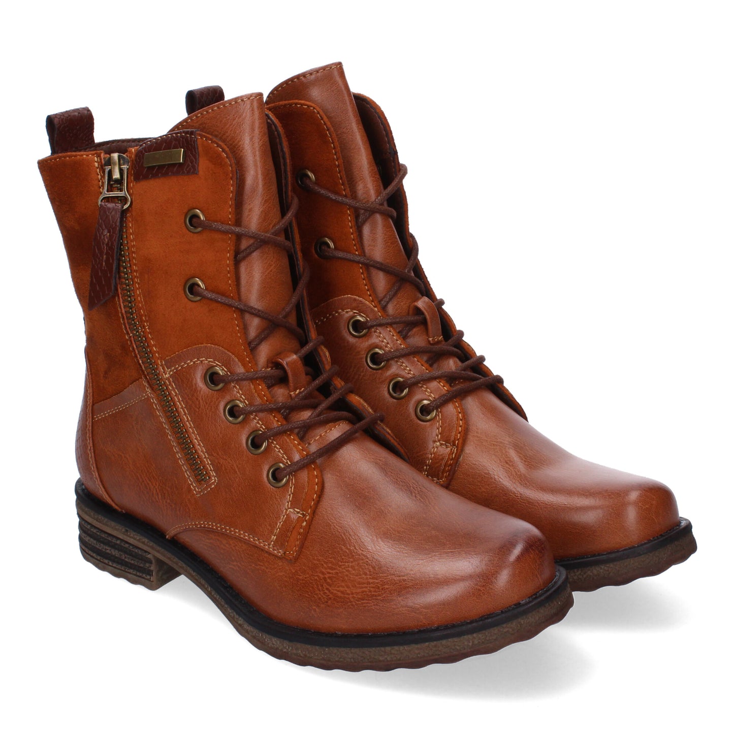 Botas casual camel con cordones