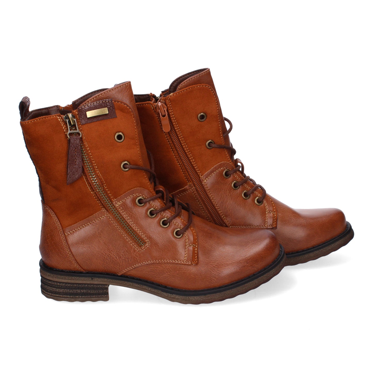 Botas casual camel con cordones