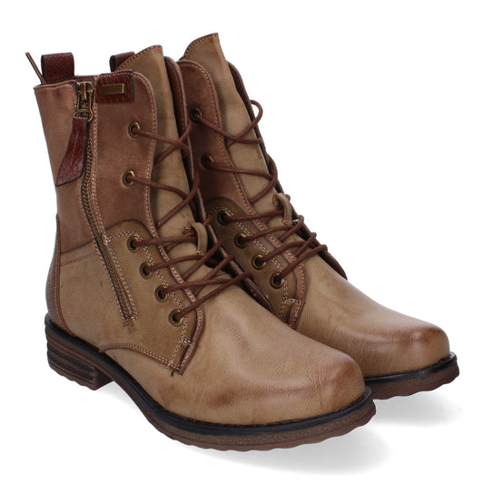 Botas casual kaki con cordones