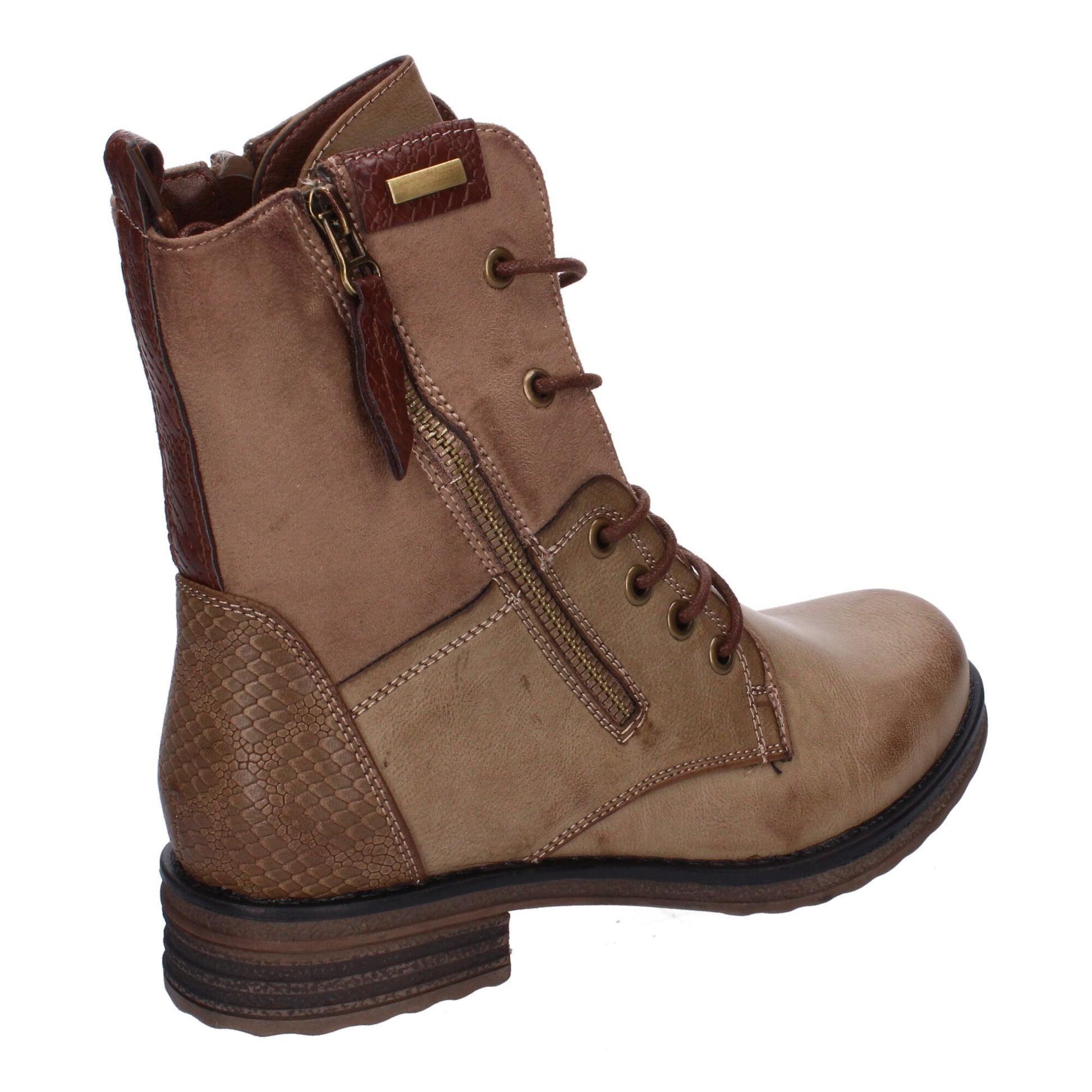 Botas casual kaki con cordones