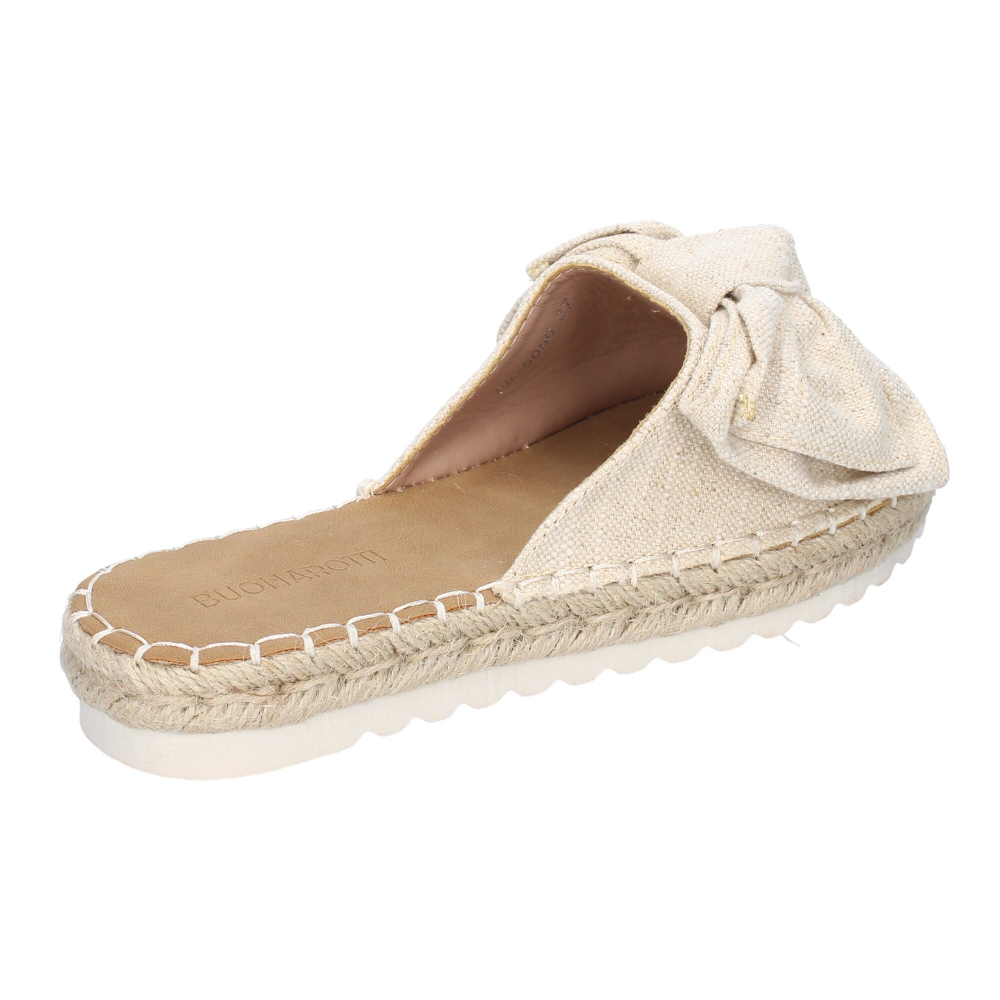 Sandalia Plana Beige de Mujer con Lazo Estilo Veraniego