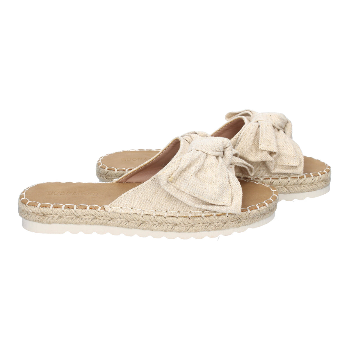 Sandalia Plana Beige de Mujer con Lazo Estilo Veraniego