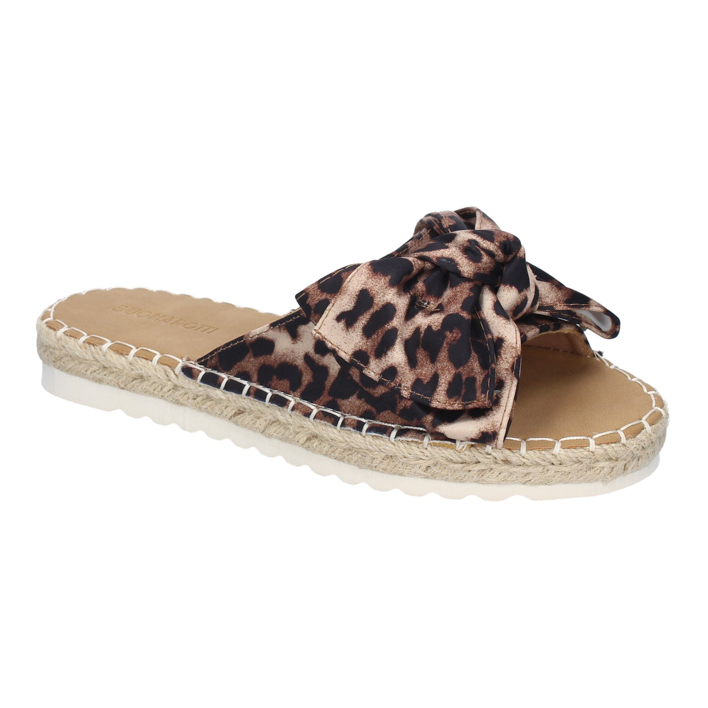 Sandalia Plana Estampado Leopardo con Lazo