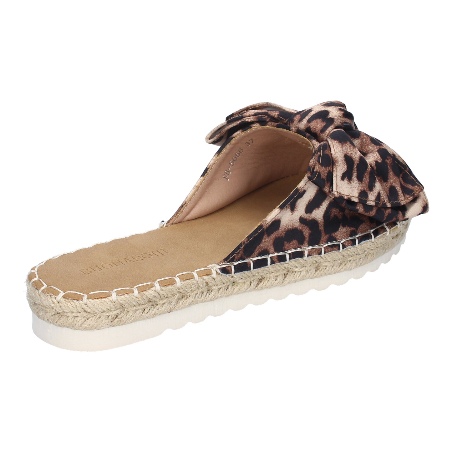 Sandalia Plana Estampado Leopardo con Lazo