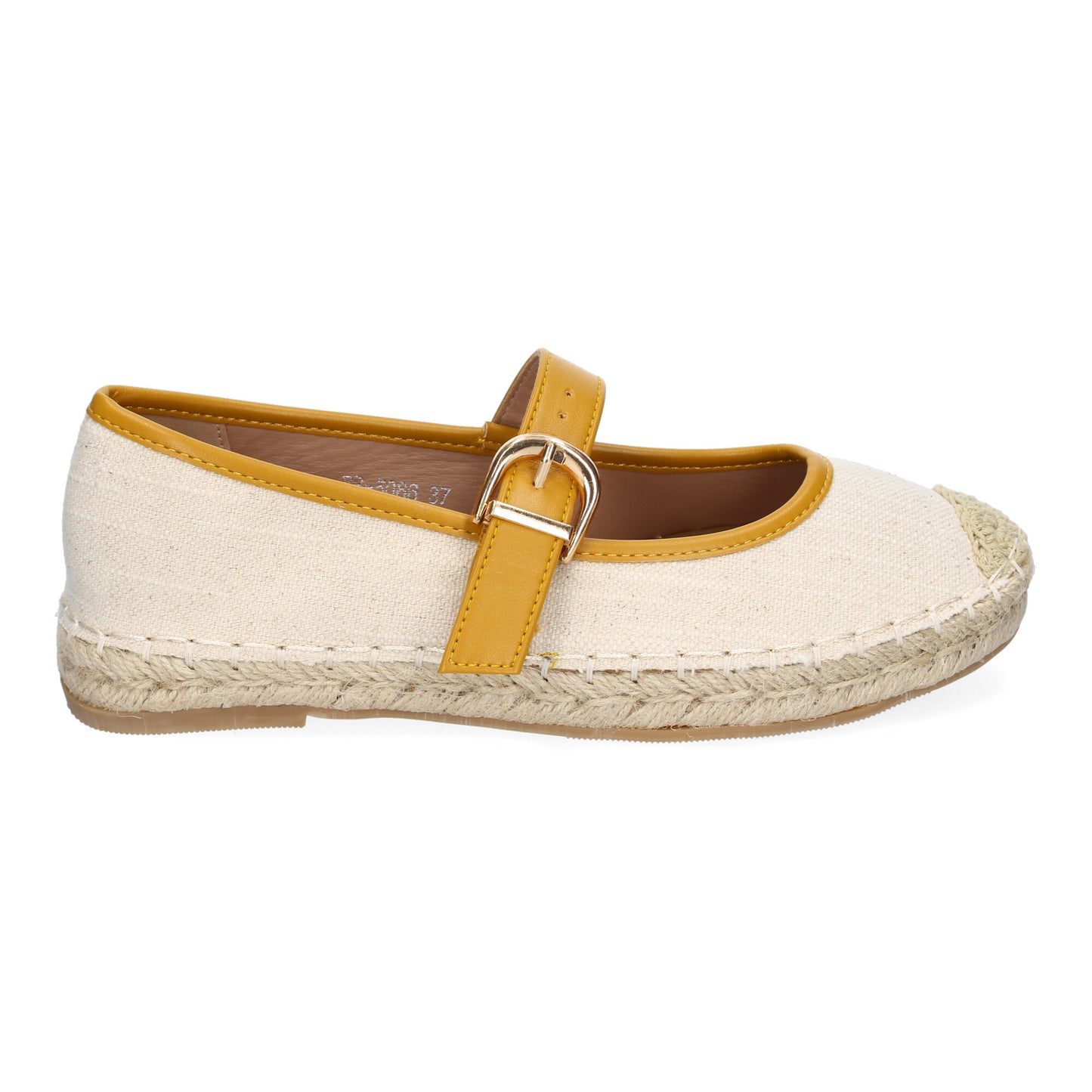 Bailarina Alpargata Amarilla de Mujer con Yute y Puntera Bordada