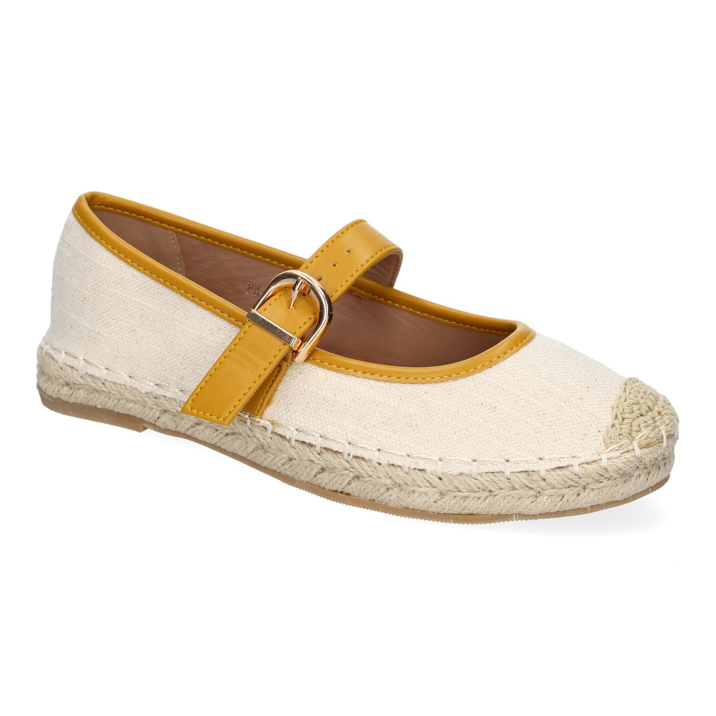 Bailarina Alpargata Amarilla de Mujer con Yute y Puntera Bordada