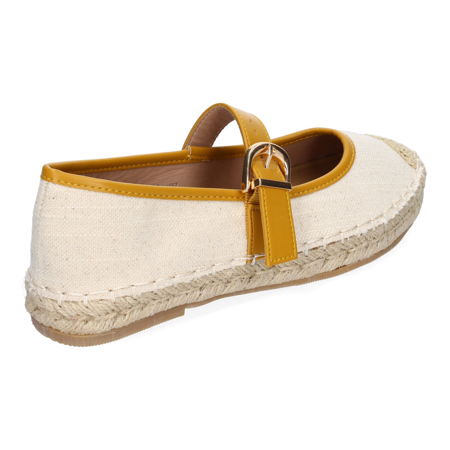 Bailarina Alpargata Amarilla de Mujer con Yute y Puntera Bordada