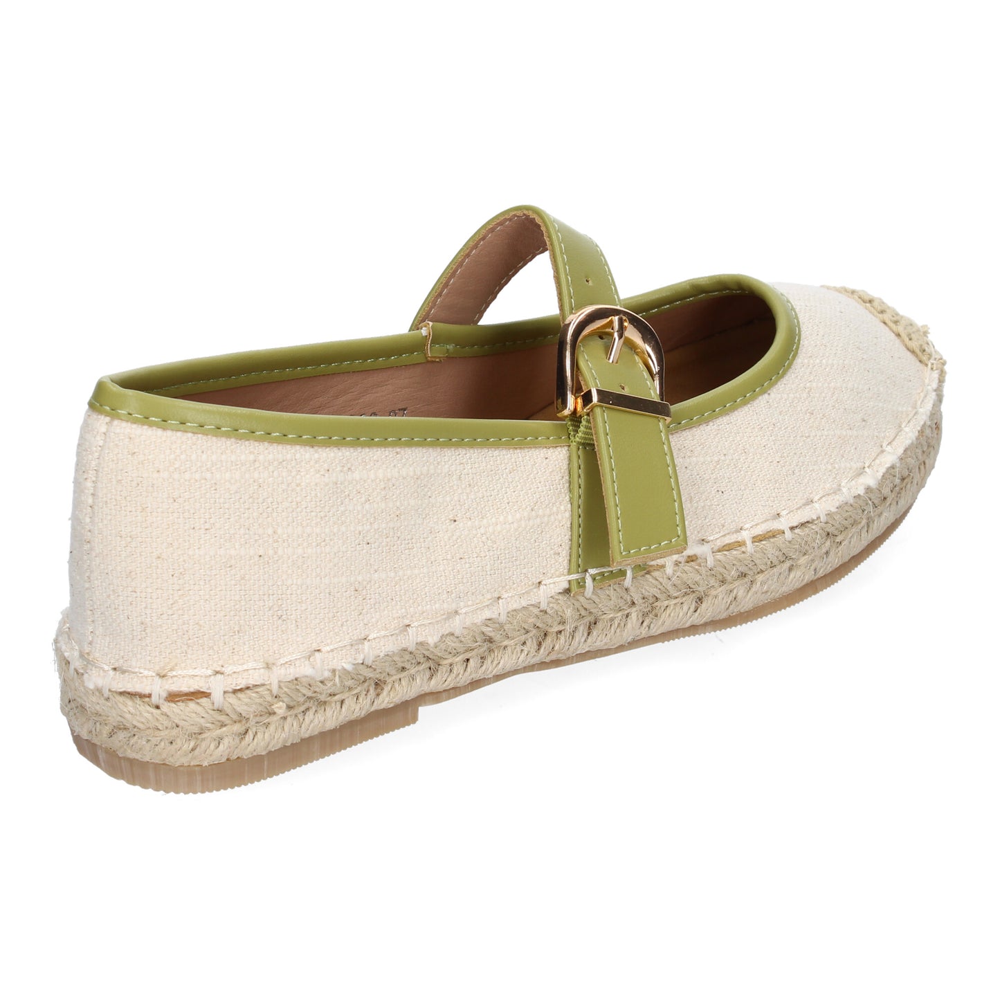 Bailarina Alpargata Verde de Mujer con Yute y Puntera Bordada