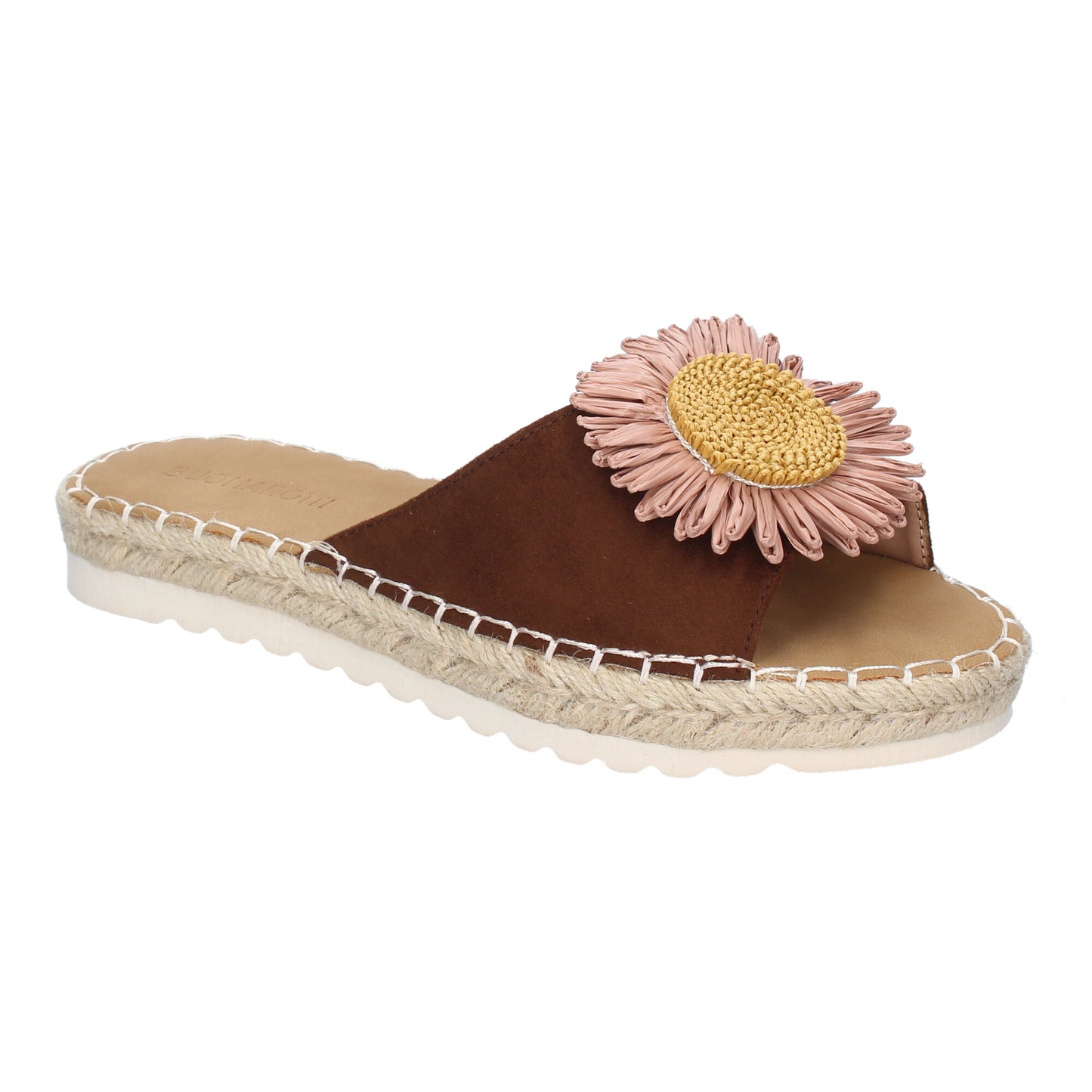 Sandalia Plana Rosa con Adorno Floral