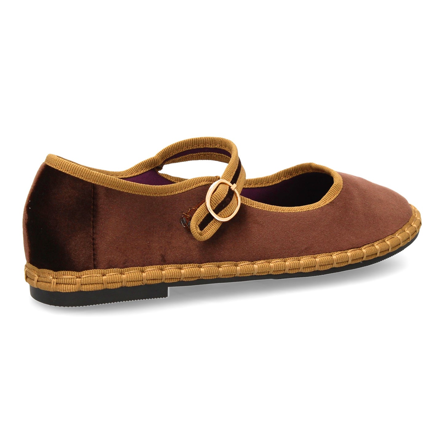 Bailarina Café con Hebilla y Suela Flexible