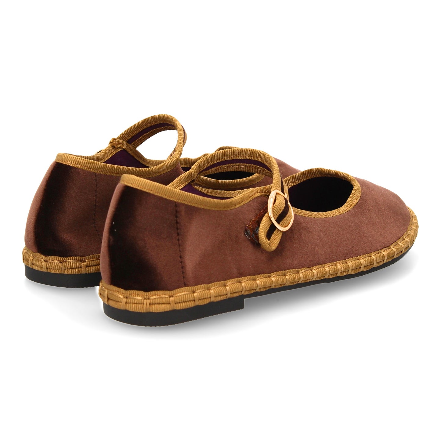 Bailarina Café con Hebilla y Suela Flexible