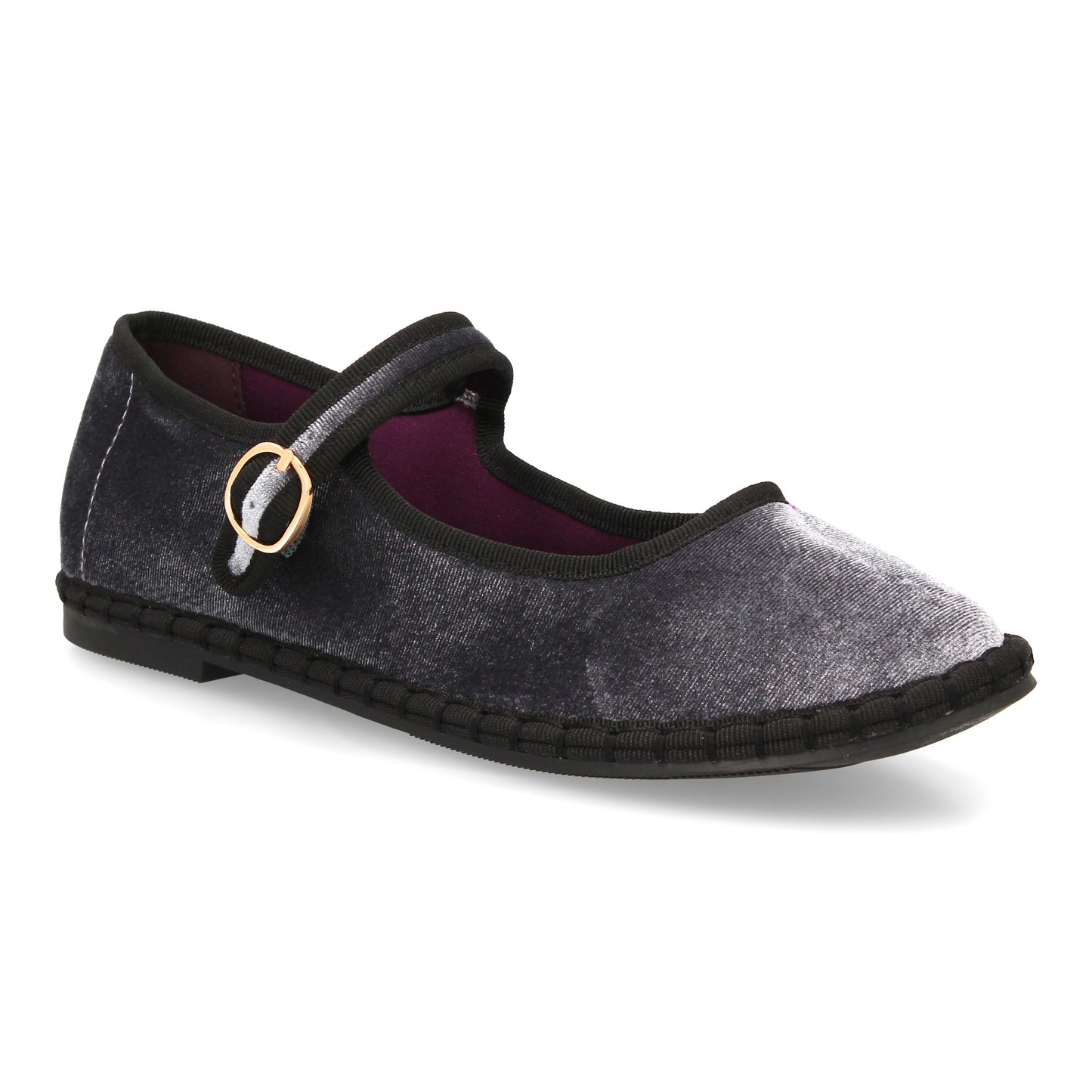 Bailarina Gris con Hebilla y Suela Flexible