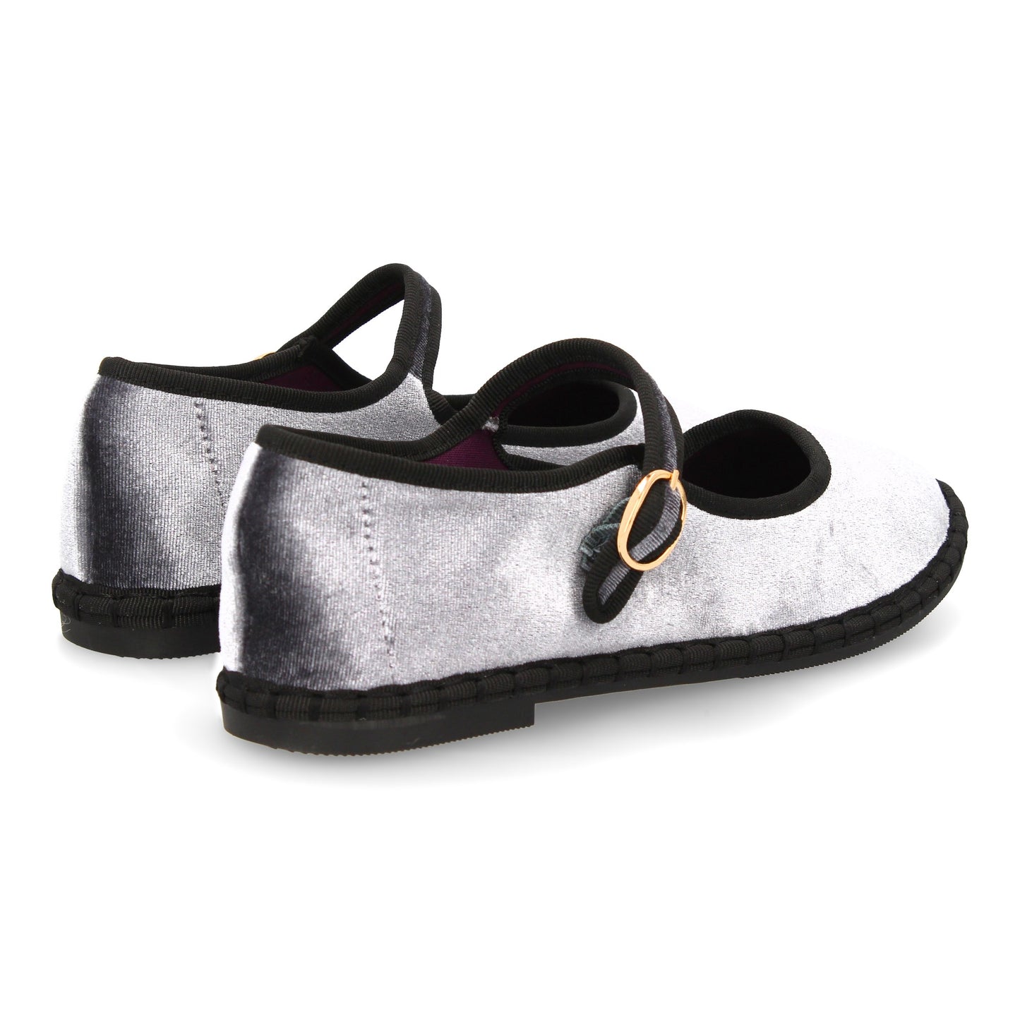 Bailarina Gris con Hebilla y Suela Flexible