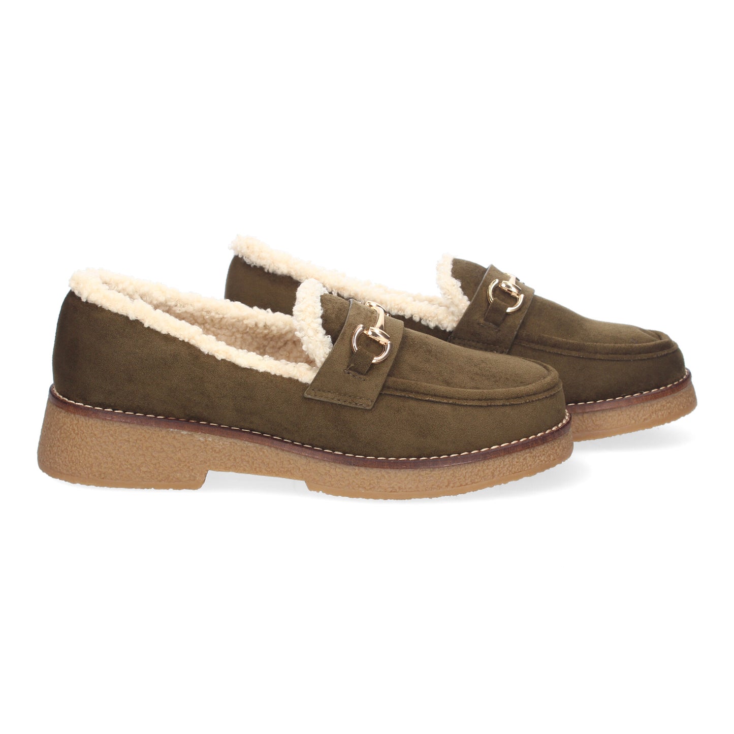 Mocasines Verdes con Forro de Borreguillo