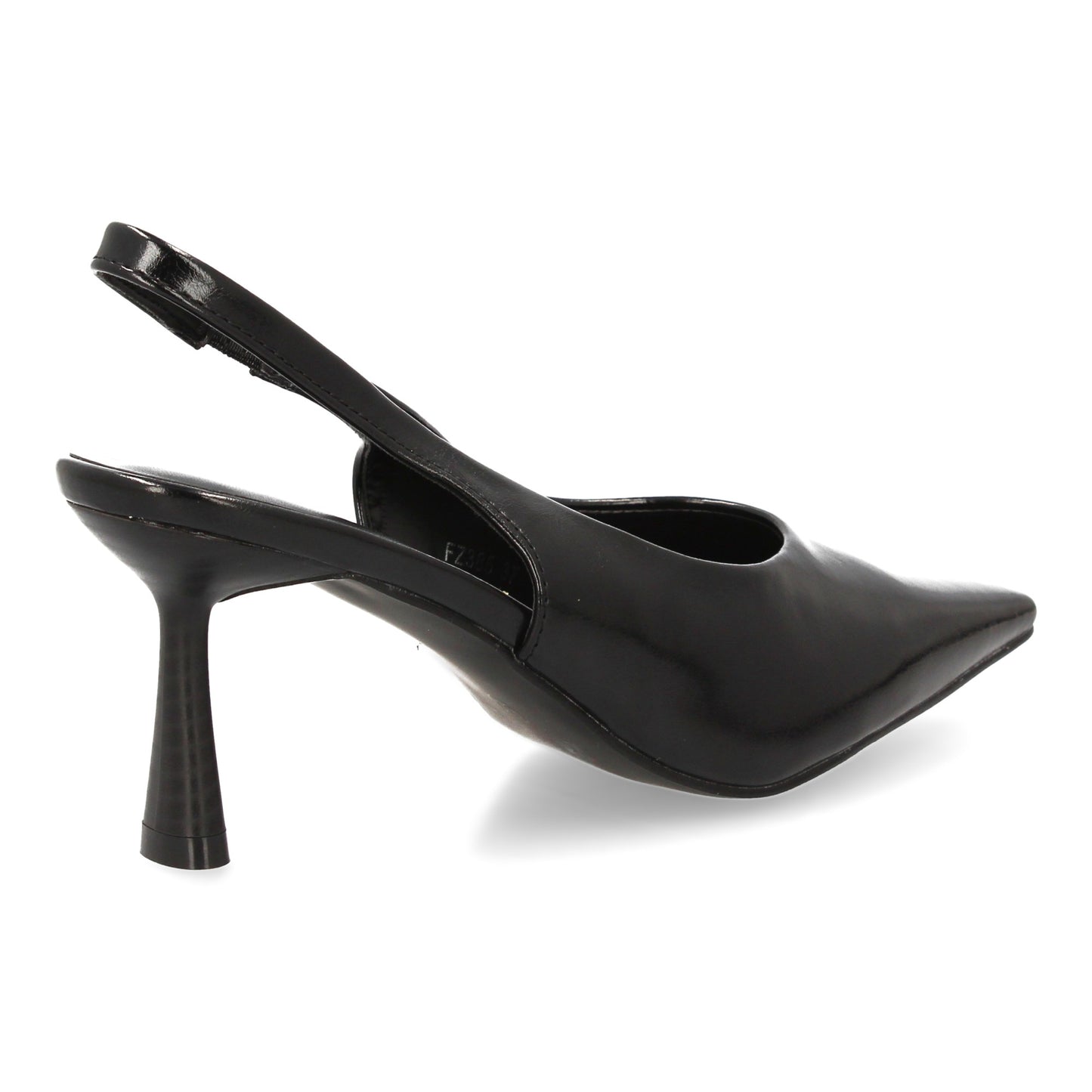 Zapato Salón Destalonado Negro de Punta Fina