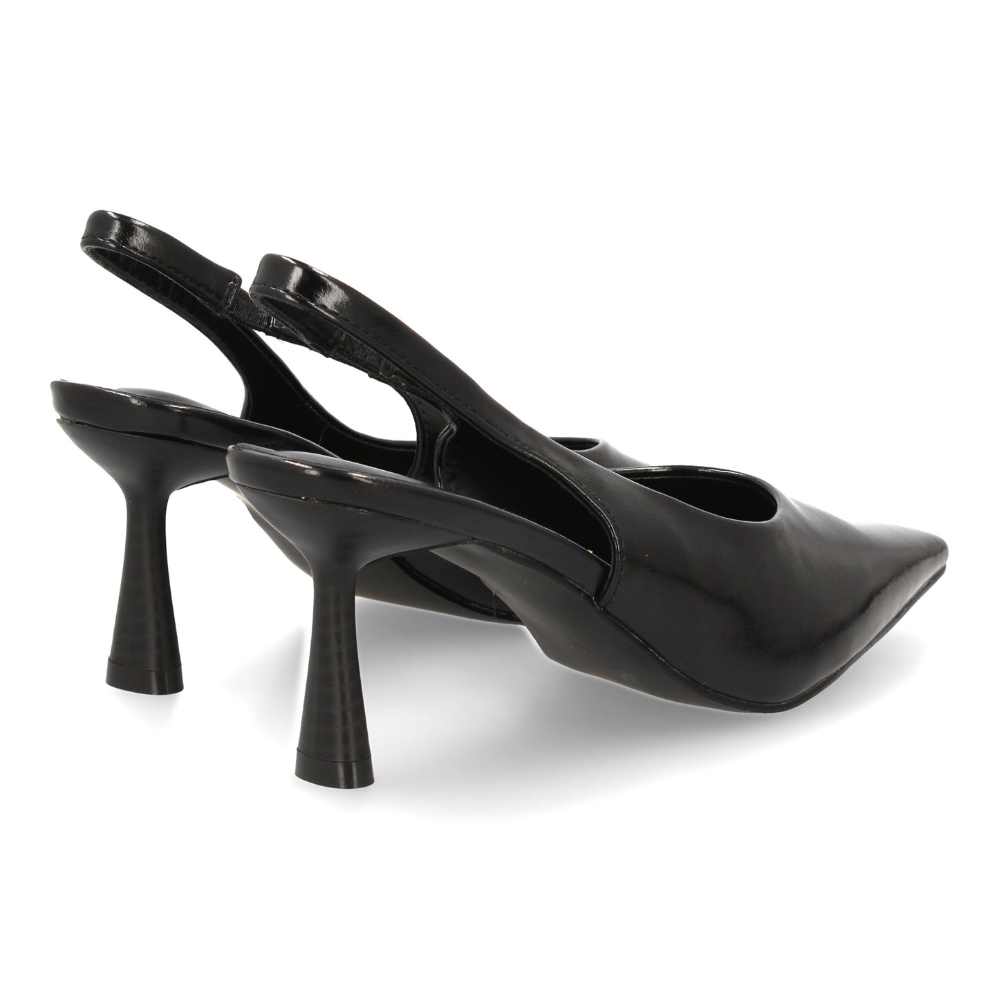 Zapato Salón Destalonado Negro de Punta Fina