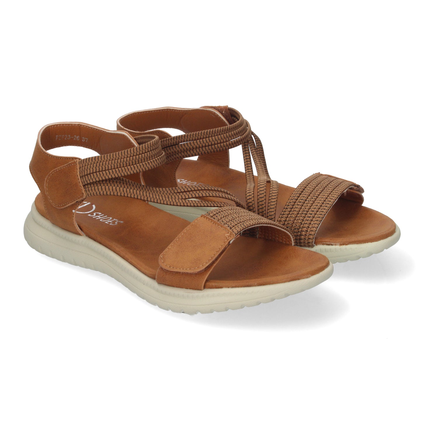 Sandalias Planas para Mujer. Cómodas y Elegantes con Diseño Moderno Tiras Cruzadas Elásticas y Cierre de Velcro Ideales para Uso Diario