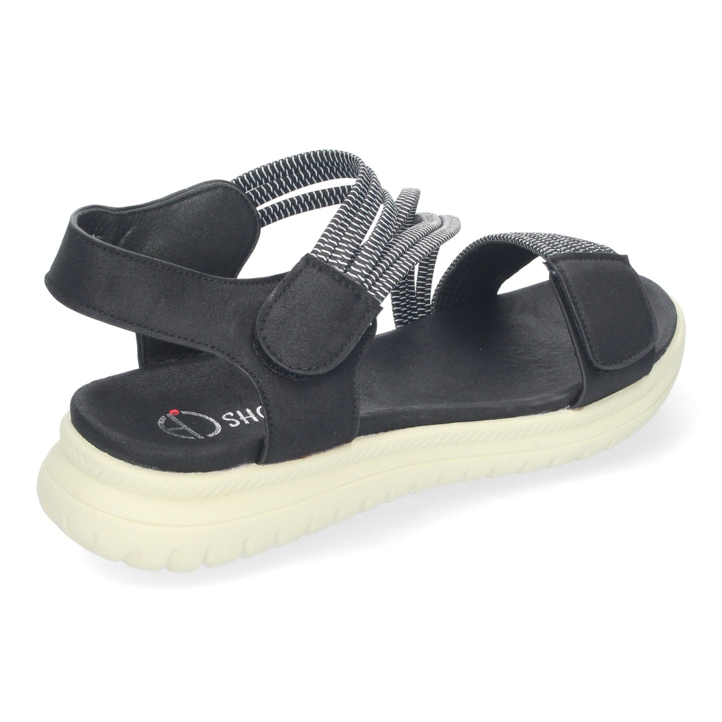 Sandalias Planas para Mujer. Cómodas y Elegantes con Diseño Moderno Tiras Cruzadas Elásticas y Cierre de Velcro Ideales para Uso Diario color Negro
