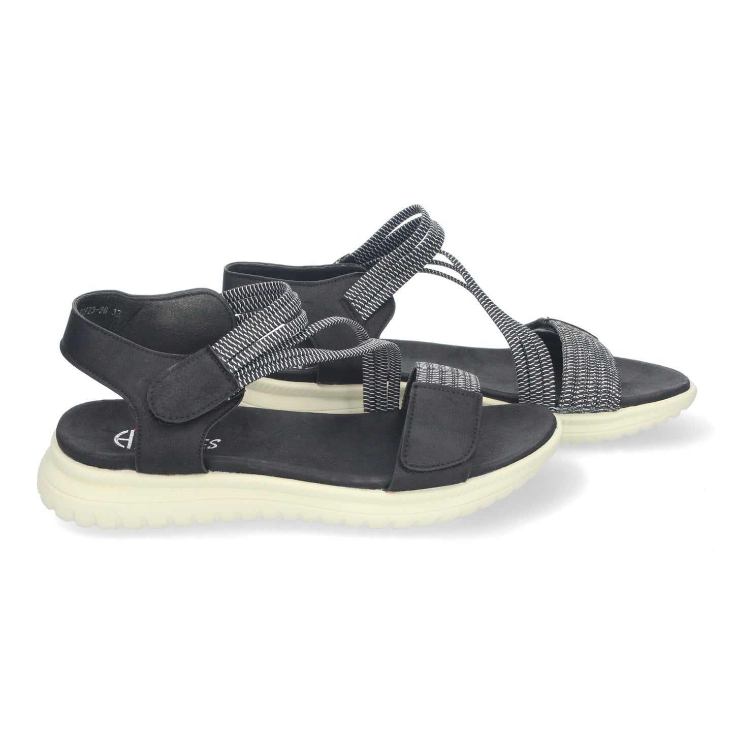 Sandalias Planas para Mujer. Cómodas y Elegantes con Diseño Moderno Tiras Cruzadas Elásticas y Cierre de Velcro Ideales para Uso Diario color Negro