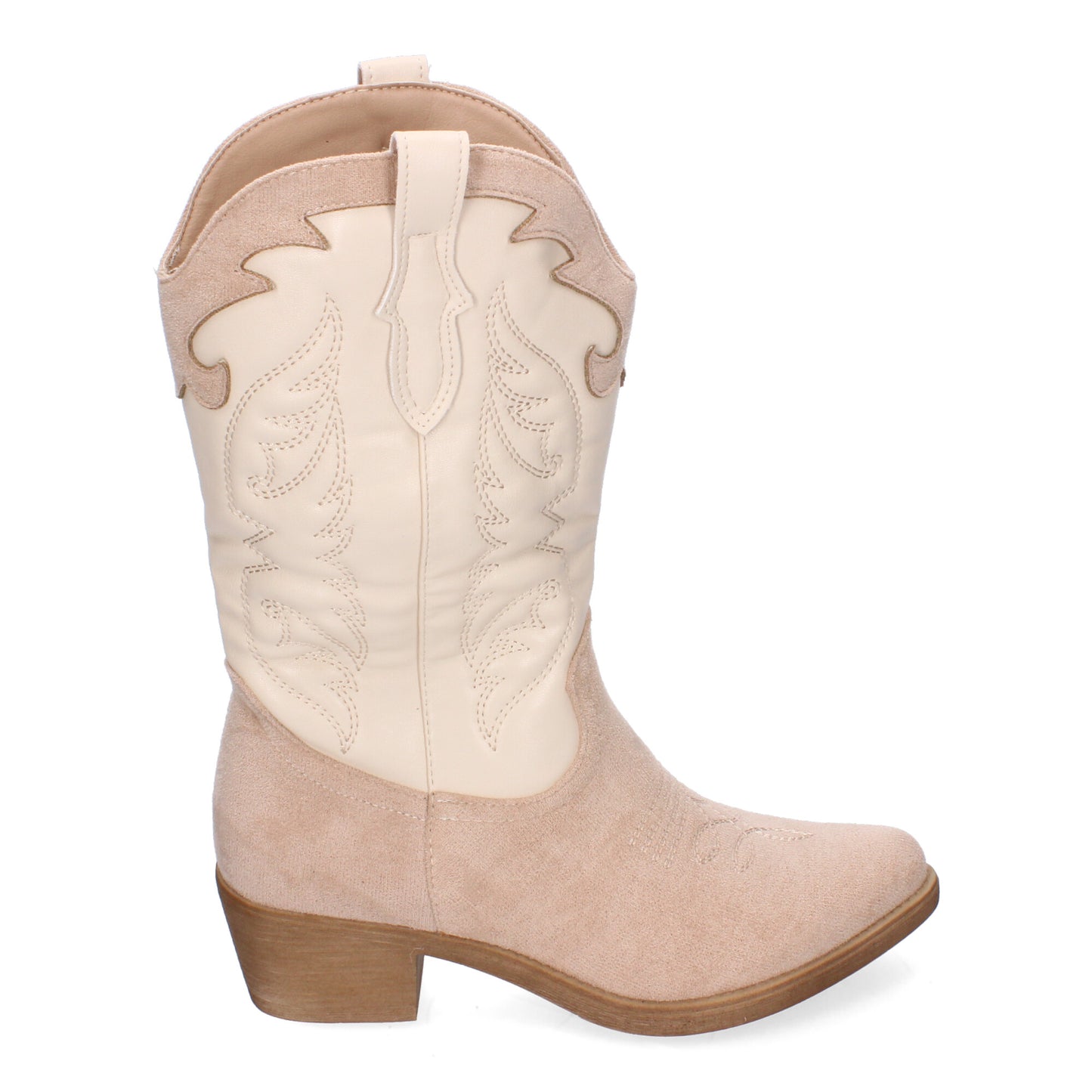 Botas cowboy beige con bordados