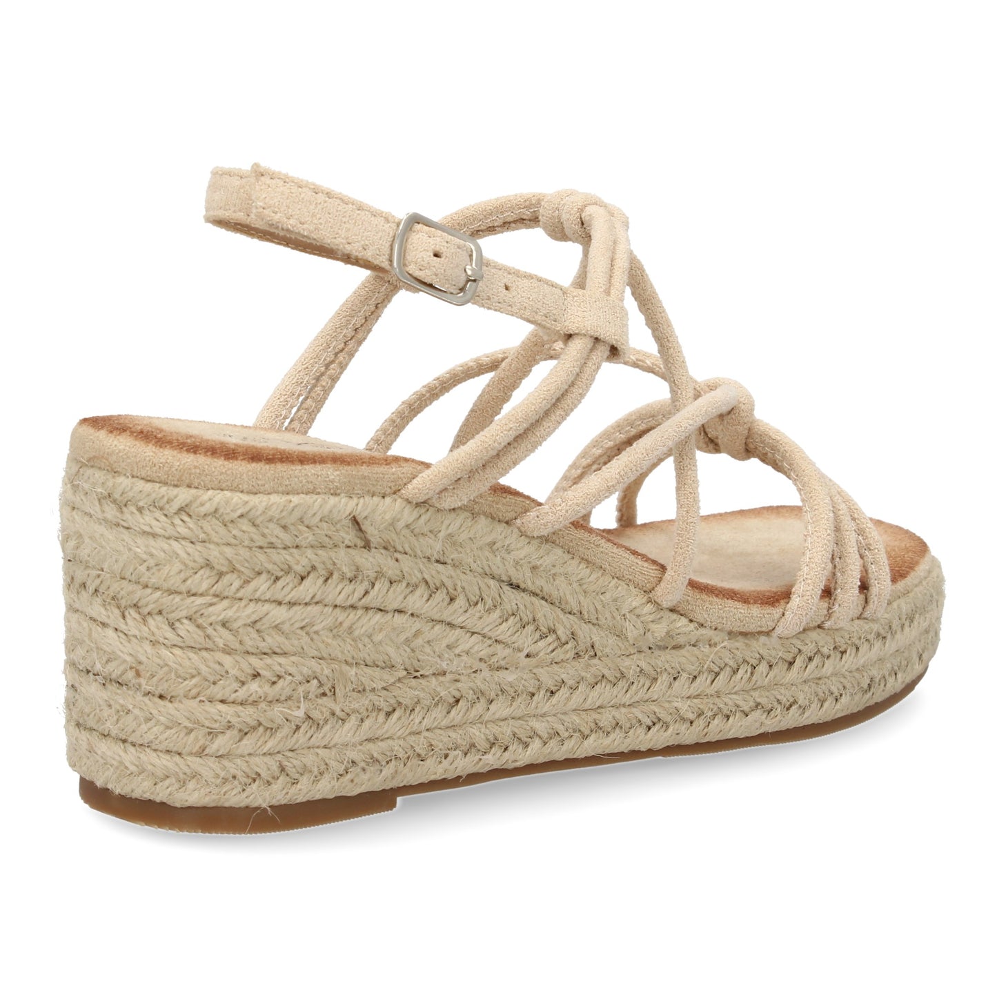 Sandalias de Cuña de Yute Beige - Tiras Cruzadas