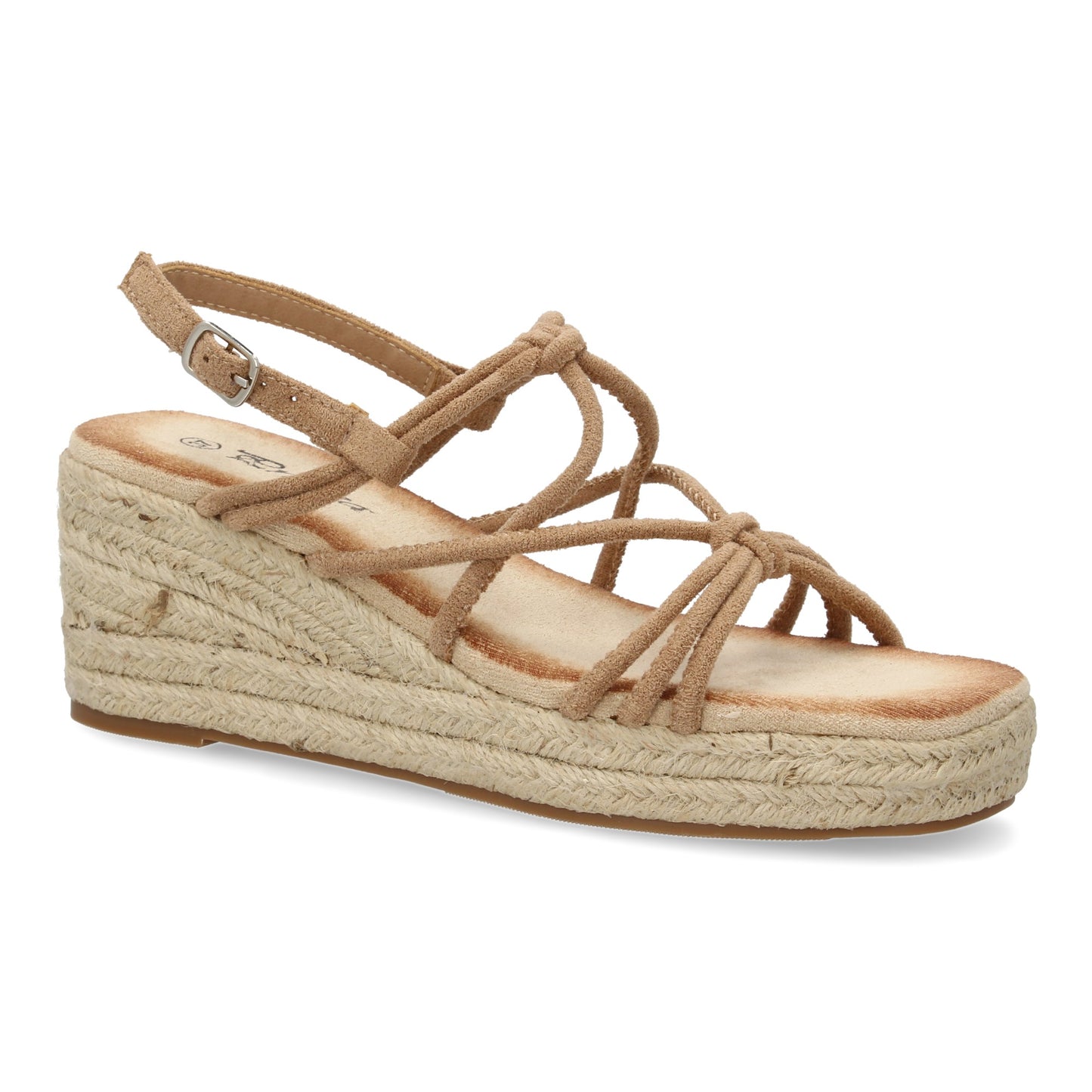 Sandalias de Cuña de Yute Kaki - Tiras Cruzadas