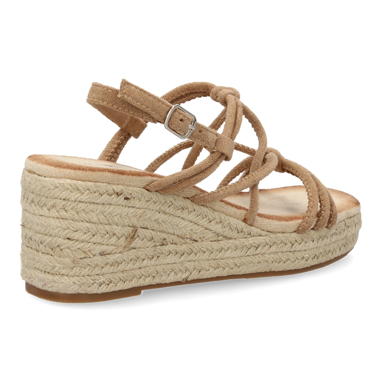 Sandalias de Cuña de Yute Kaki - Tiras Cruzadas