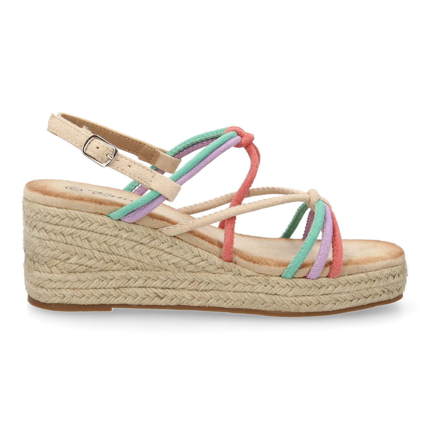 Sandalias de Cuña de Yute Multicolor - Tiras Cruzadas
