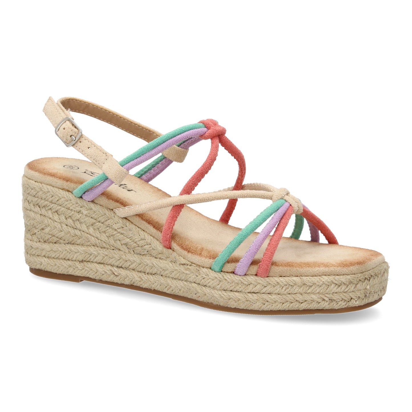 Sandalias de Cuña de Yute Multicolor - Tiras Cruzadas