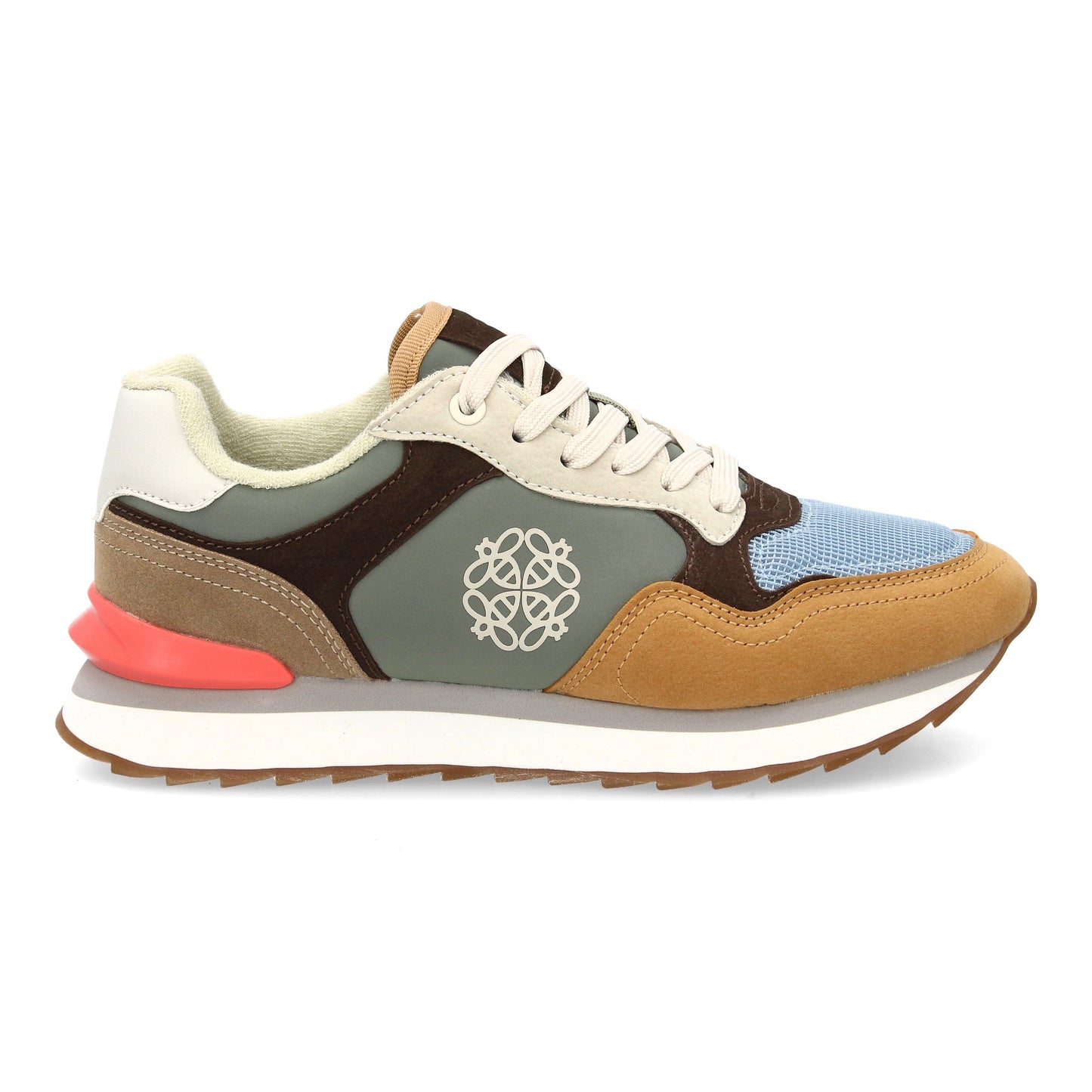 Zapatilla Deportiva Kaki - Malla Transpirable y Multitextura