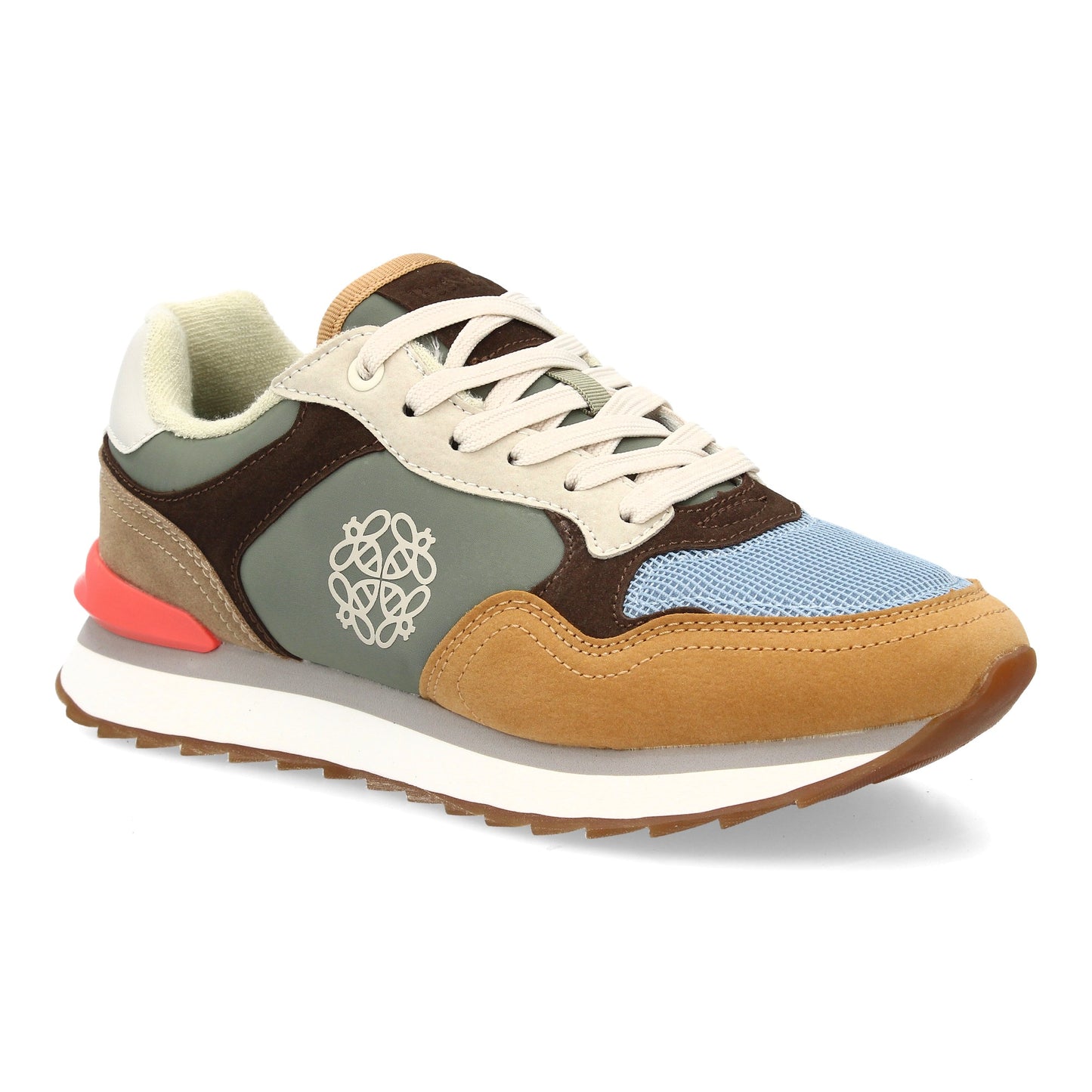 Zapatilla Deportiva Kaki - Malla Transpirable y Multitextura