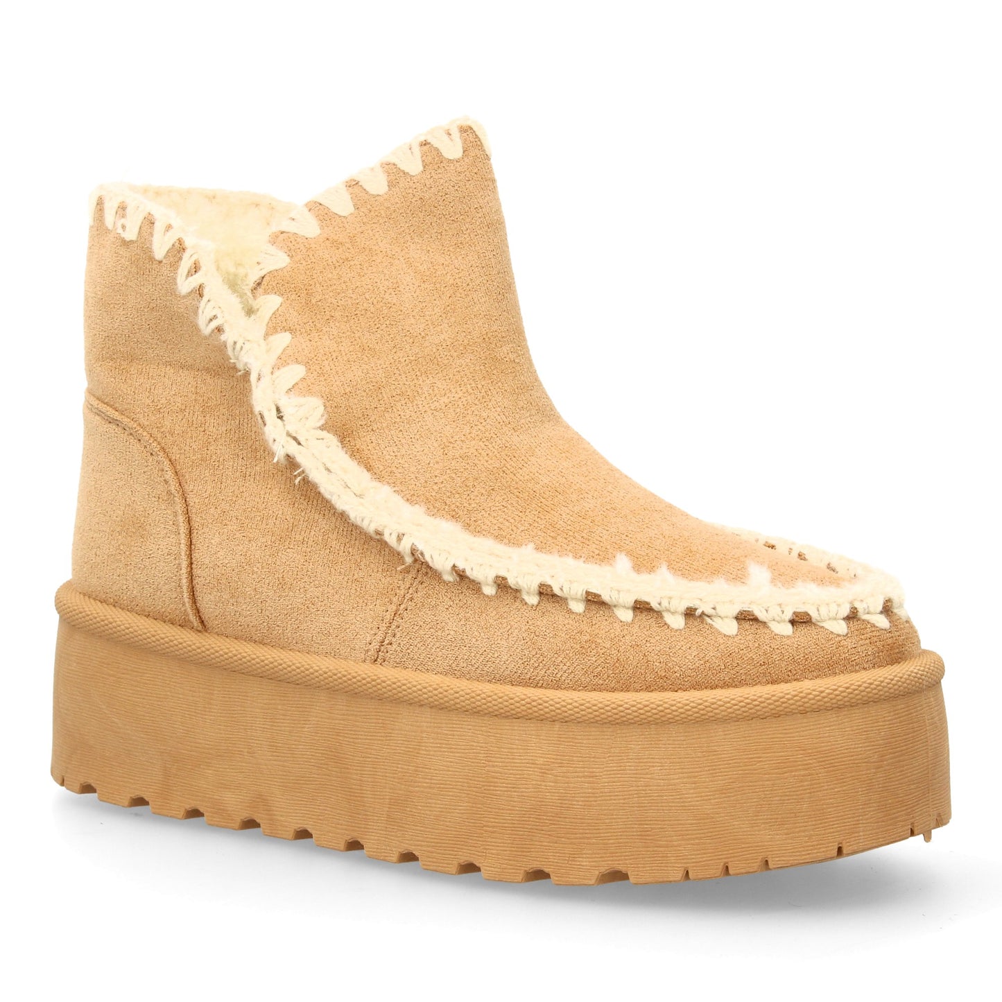 Botín Australiano de Plataforma LT33-46 Beige para Mujer