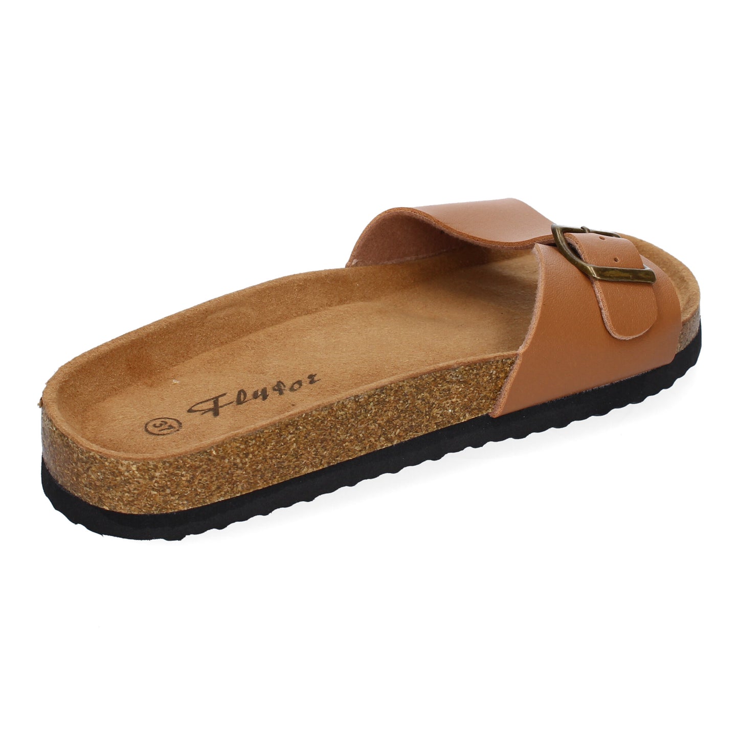 Sandalia Plana de Bio M-102 Taupe con Hebilla para Mujer