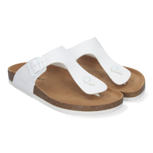 Sandalia de Hombre Tipo Esclava con Piso de Bio de color Blanco