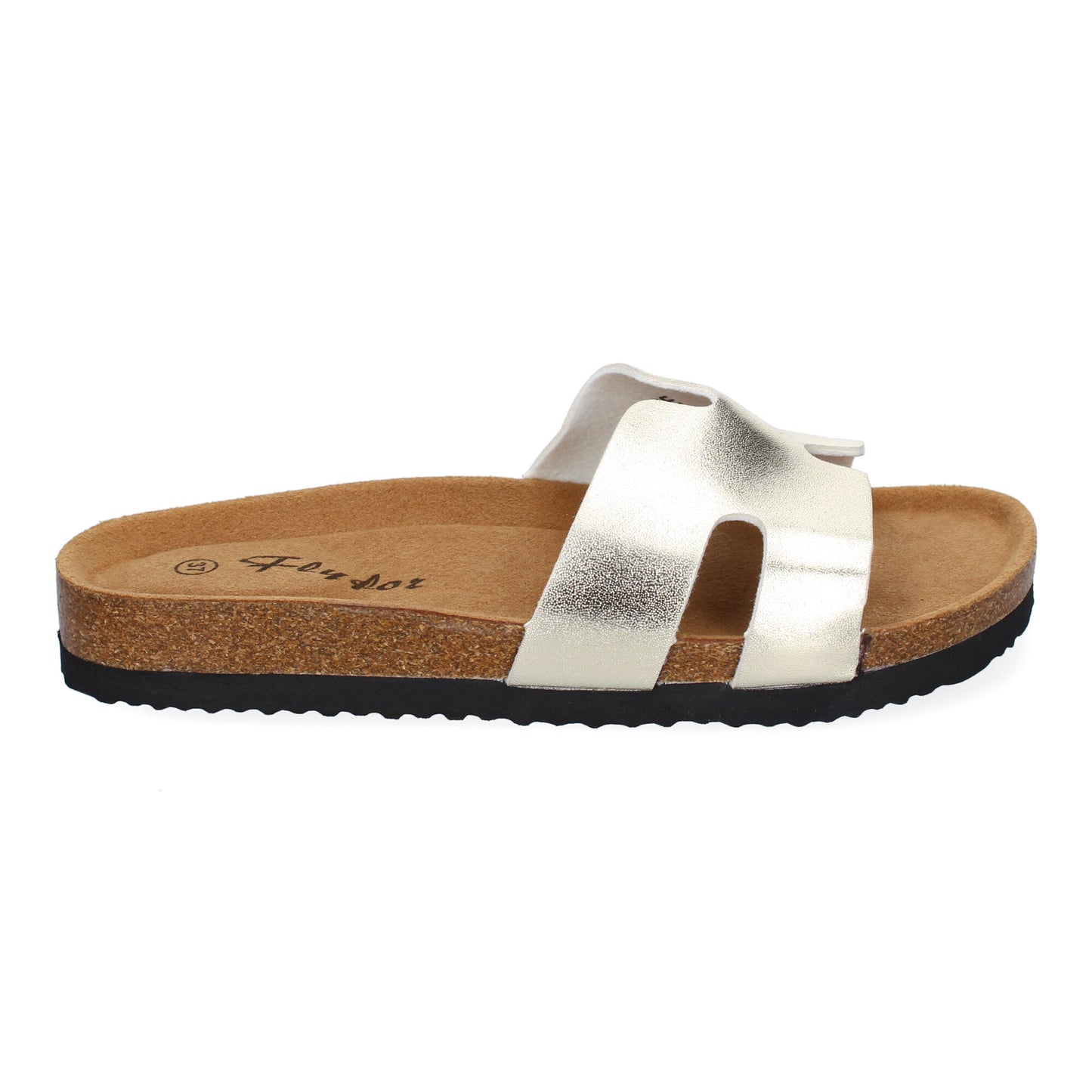 Sandalias Planas Bio Mujer Oro Pala Detalles Elegantes Anatómicas