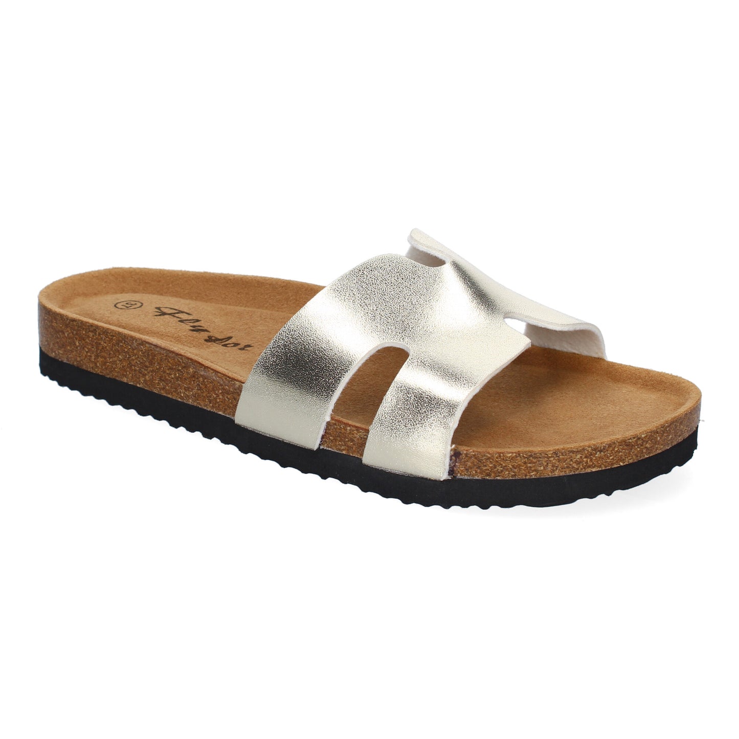 Sandalias Planas Bio Mujer Oro Pala Detalles Elegantes Anatómicas