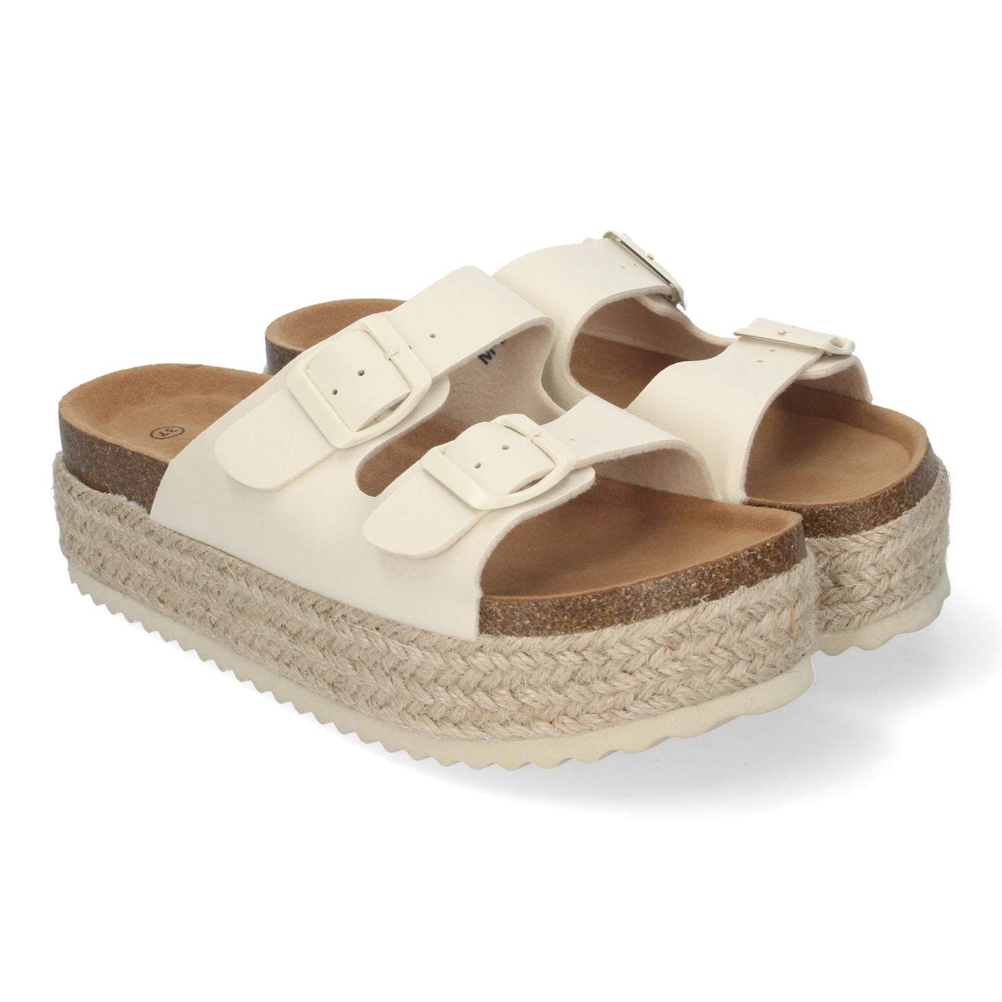 Sandalia de Plataforma para Mujer Cómodas y Elegantes Forradas de Yute con Planta Anatómica y Hebillas en la Pala Ideales para Primavera Verano