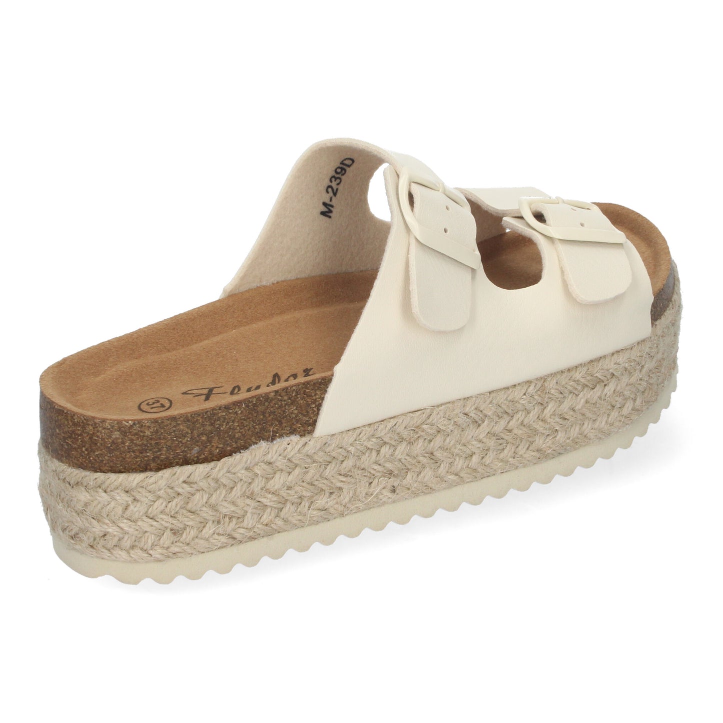 Sandalia de Plataforma para Mujer Cómodas y Elegantes Forradas de Yute con Planta Anatómica y Hebillas en la Pala Ideales para Primavera Verano