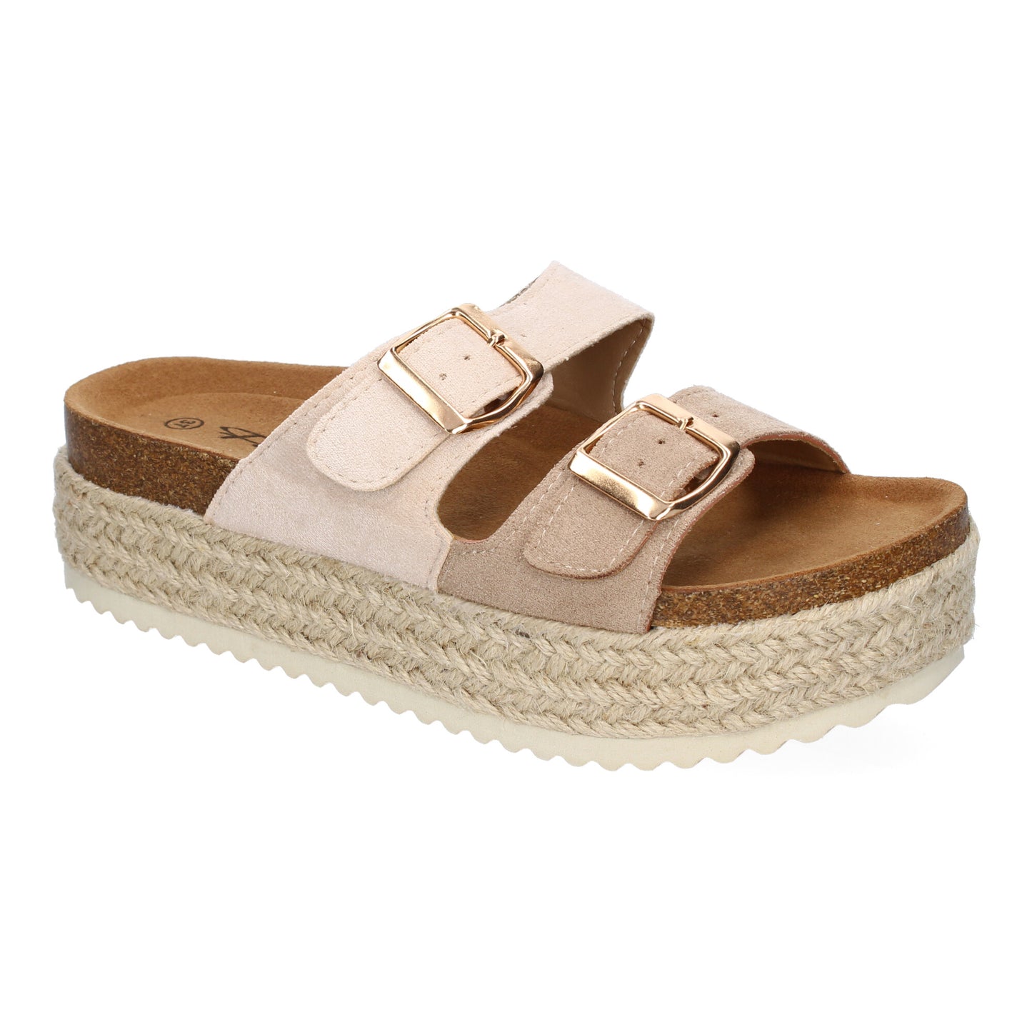 Sandalias Plataforma Mujer Nude Yute Planta Anatómica Hebillas Pala